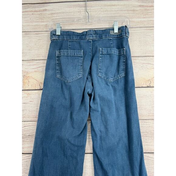 AG Adriano Goldschmied The Carly Pintuck Wide Leg Jeans Womens 24 Blue - Picture 4 of 13